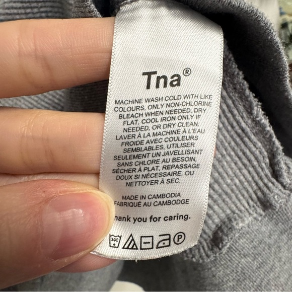 TNA grey waffle knit long sleeve shirt size XXS - Picture 6 of 6